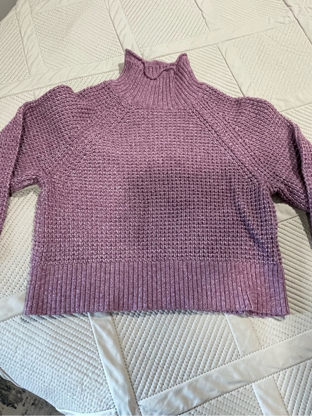American Eagle Outfitters Lavender Ribbed Mock Neck Sweater